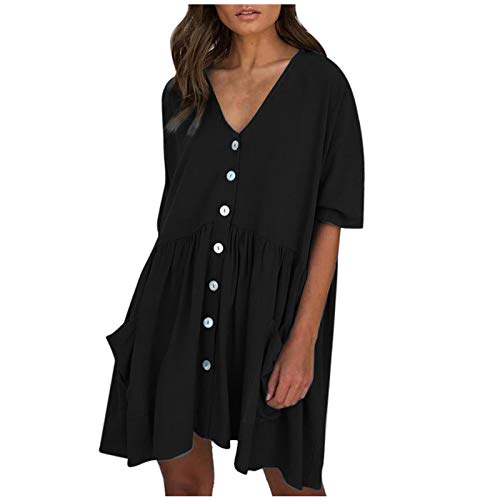 liaddkv Vestito estivo da donna, elegante, estivo, lungo, da donna, estivo, estivo, da donna, vestito estivo, sexy, da donna, per ragazze, rockabilly, abito estivo da donna leggero, Nero , S liaddkv Vestito estivo da donna, elegante, estivo, lungo, da donna, estivo, estivo, da donna, vestito estivo, sexy, da donna, per ragazze, rockabilly, abito estivo da donna leggero, Nero , S