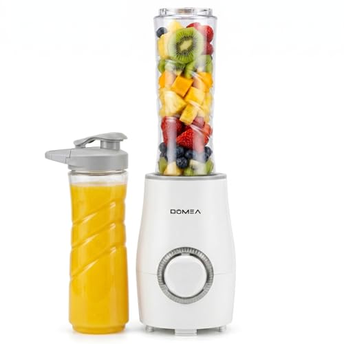 DOMEA Personal Blender, 500 ml, Daily Use Mini Size Gym/Sports Blender with Extra Jar Bottle, 300W, Stainless Steel Blades, Smoothie Maker, Baby Food, Protein Shakes & Mixing, Portable