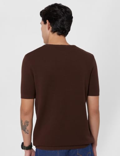 Image of Amazon Brand - Symbol Men's 100% Cotton Textured T-Shirts | Flat Knit |Round Neck | Half Sleeve | Available in Plus Sizes