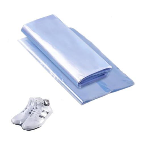 Image of 50pcs heat shrink wrap PVC Clear shrink wrap bags, Transparent Heat Shrinkable Film Storage Bag Waterproof Heat Seal Bags for Shoes Soap Candle Clothes Diy Craft Crafts (17.7x11inch/45x28cm)