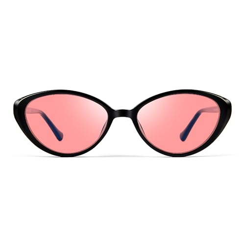 Image of Fluorescent-41 Pink Tinted Blue Light Blocking Glasses for Migraine, Light Sensitivity, Photophobia JF5002