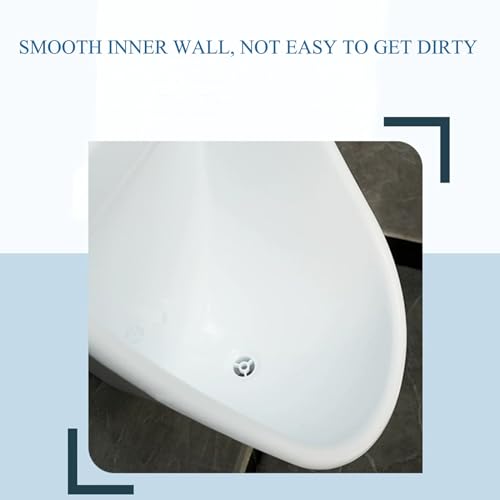 Urinal plástico simple para hombres, urinales temporales al aire libre para adultos y niños, color blanco, para baños públicos y privados, urinal masculino mural sin agua con válvula de descarga y manguera miniatura 5