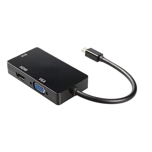 Image of Mini Display Port DP Male to HDMI /DVI /VGA Female 4k Adapter, Any one Function Thunderbolt Converter Hub 3 in 1, Black