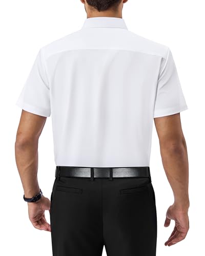 Alimens & Gentle Mens Short Sleeve Dress Shirts Regular Fit Stretch Wrinkle-Resistant Button Down Shirts2