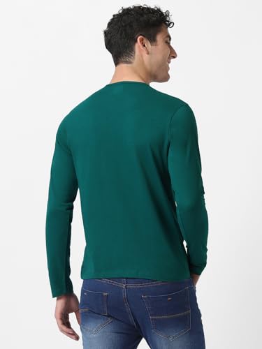 Image of Urbano Fashion Men's Solid Henley Neck Slim Fit Full Sleeve Cotton T-Shirt