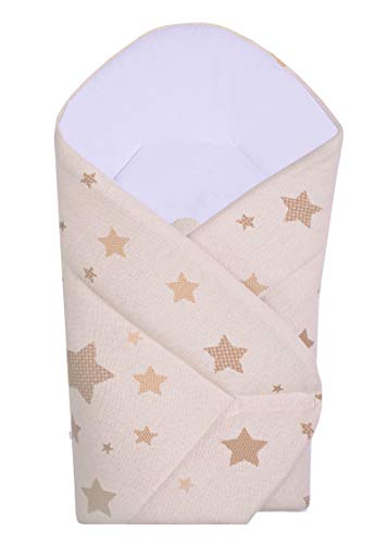 BlueberryShop - Manta de punto para bebé (algodón, 80 x 75 cm) rosa beige Talla:80 x 75 cm