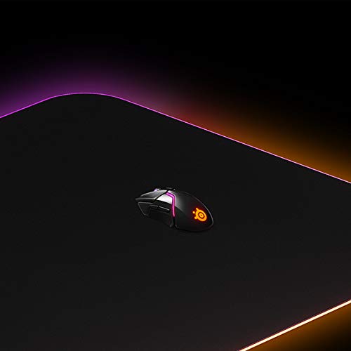 QcK Prism Cloth 3XL Mouse pad da gioco, Illuminazione RGB a 2 zone, Illuminazione in tempo reale, Ottimizzato per sensori di gioco, Dimensioni 3XL (1220mm x 590mm x 2mm) - Mousepad - Immagine 6