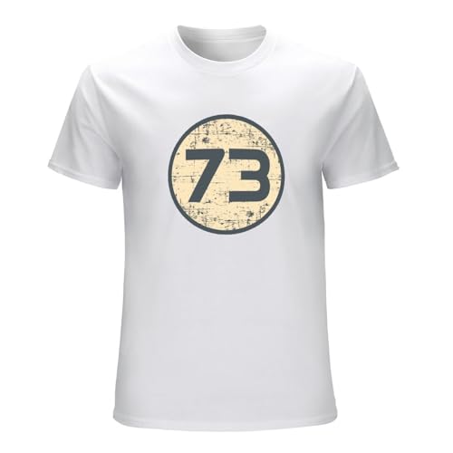 Ksodm number 73 sheldon crew neck unisex short sleeve t-shirt white l