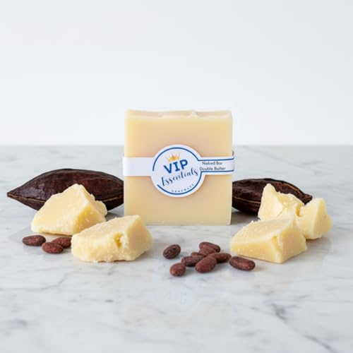 Handmade Naked (Scent Free) Double Butter Bar Soap - Shea and Cocoa Butters, 140g, Natural Ingredients, Suitable for Sensitive Skin