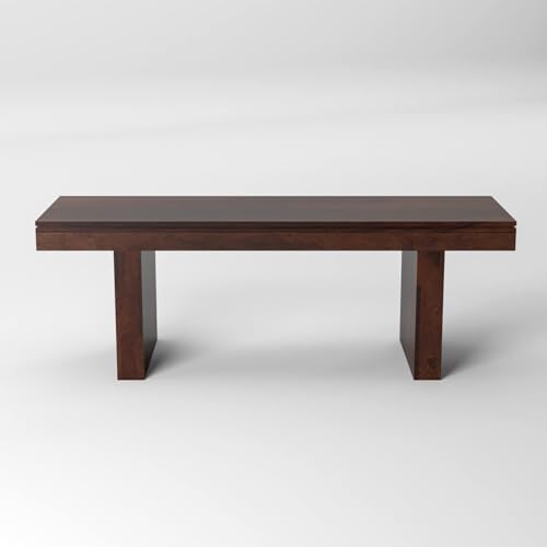 Image of Solid Wood Strong & Durable Seating Bench for Home and Office, Multipurpose Seating Bench, Balcouny /Outdoor /Daining Bench - 52x16x18 Inch, Walnut Finish