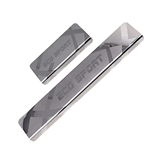 Image of GFX Car Door Sill Guard - Stainless Steel, Protects Painted Edges from Scuffs or Scratches Compatible with Eco Sports Set of 4Pcs (After-Market) Model - 2017 to 2018