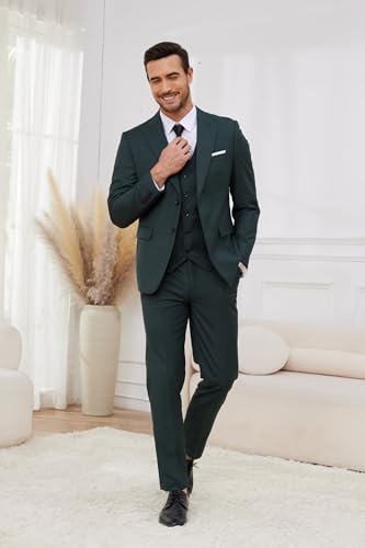 Mens Suit 3 Piece Slim Fit Suit for Men Groom Wedding Suit Prom Tuxedo for Men Jacket Vest Pants Set 5