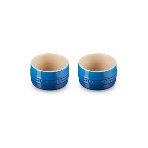 Le Creuset Stoneware Round Ramekin Straight Wall Set of 2, 6.75oz. Each Cover