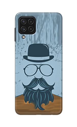 Image of PRINTFIDAA Mustache Beard and Hairstyle Hipster in Glasses Printed Designer Hard Case for Samsung Galaxy A22 4G Back Cover -(e) RPM1002