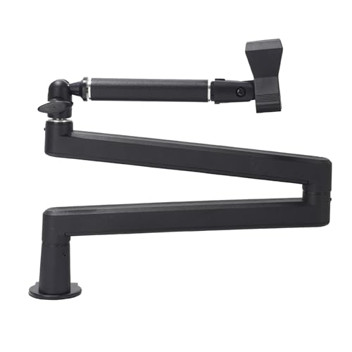 SHOOYIO Soporte de brazo de tijera ajustable para micrófono, soporte de suspensión para estudios de radiodifusión, vídeos, voz sobre estudios