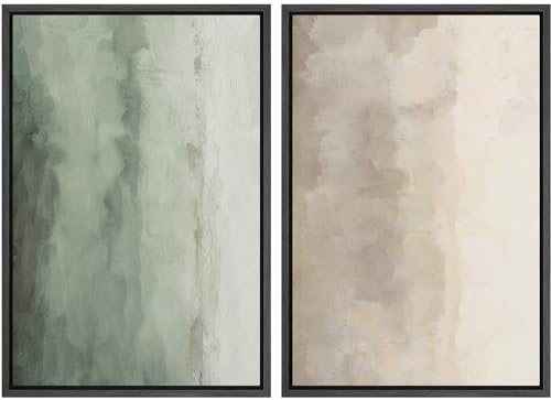 SIGNWIN Framed Canvas Print Wall Art Set Abstract Pastel Hues MinimalistIllustrations Modern Art Decorative Rustic for Living Room, Bedroom, Office - 24'x36'x2 Black