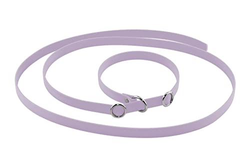 LENNIE BioThane Retrieverleine, 1m lang, Pastell-Lila, 16mm, 19mm, Handschlaufe, Stopperringe, Moxonleine