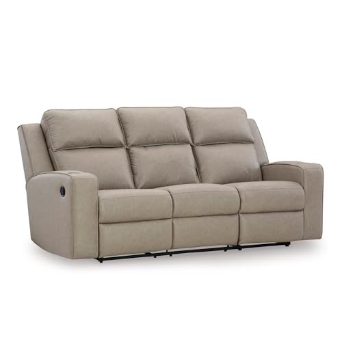Contemporary Faux Leather Reclining Sofa with USB Ports