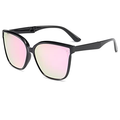 Folding Ultra-Light Polarized Sunglasses for Men and Women Portable Sunglasses (Color : D, Size : Medium)