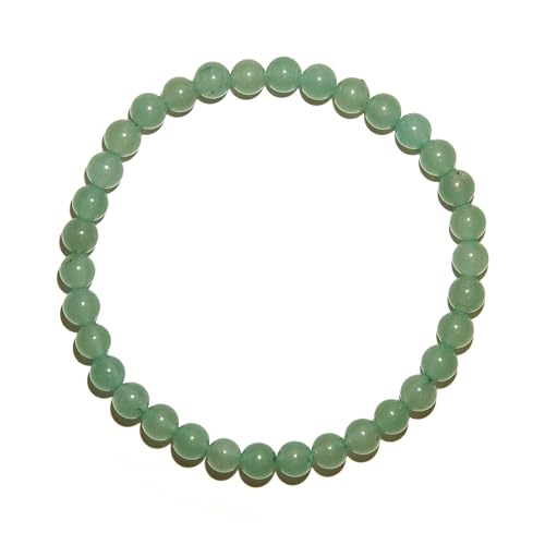 BANANE LAB Green Aventurine Beaded Bracelet - 6mm Real Natural Gemstone Beads for Women Men - Luck Prosperity Healing Gift for Her him - Fits 6.75 Wrist
