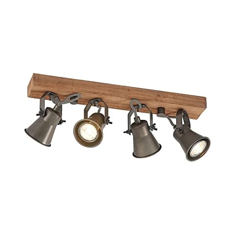 Lindby Halogen-Strahler 'Grandesa' aus Holz u.a. für Wohnzimmer & Esszimmer Cover