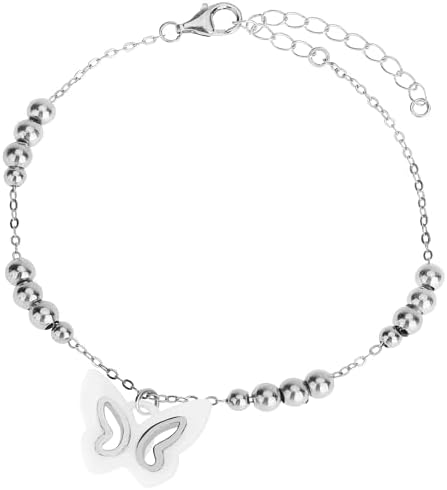 Gifts for Women S925 Sterling Silver Purple Butterfly Bracelet,Adjustable Charm Bracelets Jewelry Present for Women,Anniversary Holiday Christmas Birthday Gifts for Mother Wife Daughter