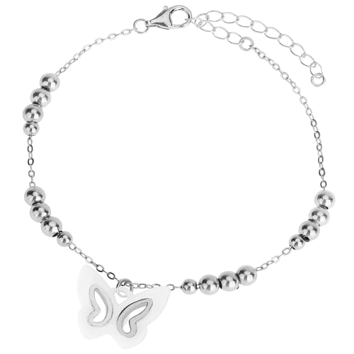 Image of Gifts for Women S925 Sterling Silver Purple Butterfly Bracelet,Adjustable Charm Bracelets Jewelry Present for Women,Anniversary Holiday Christmas Birthday Gifts for Mother Wife Daughter