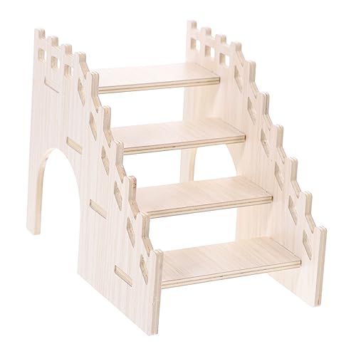 HANABASS はしごを登るハムスターのおもちゃ hamster toys 爬虫類テラリウム うさぎ ぬいぐるみ 小動物ランプ 豚 ネズミのはしご 小さなペットのヒドゥウトのおもちゃ 木製