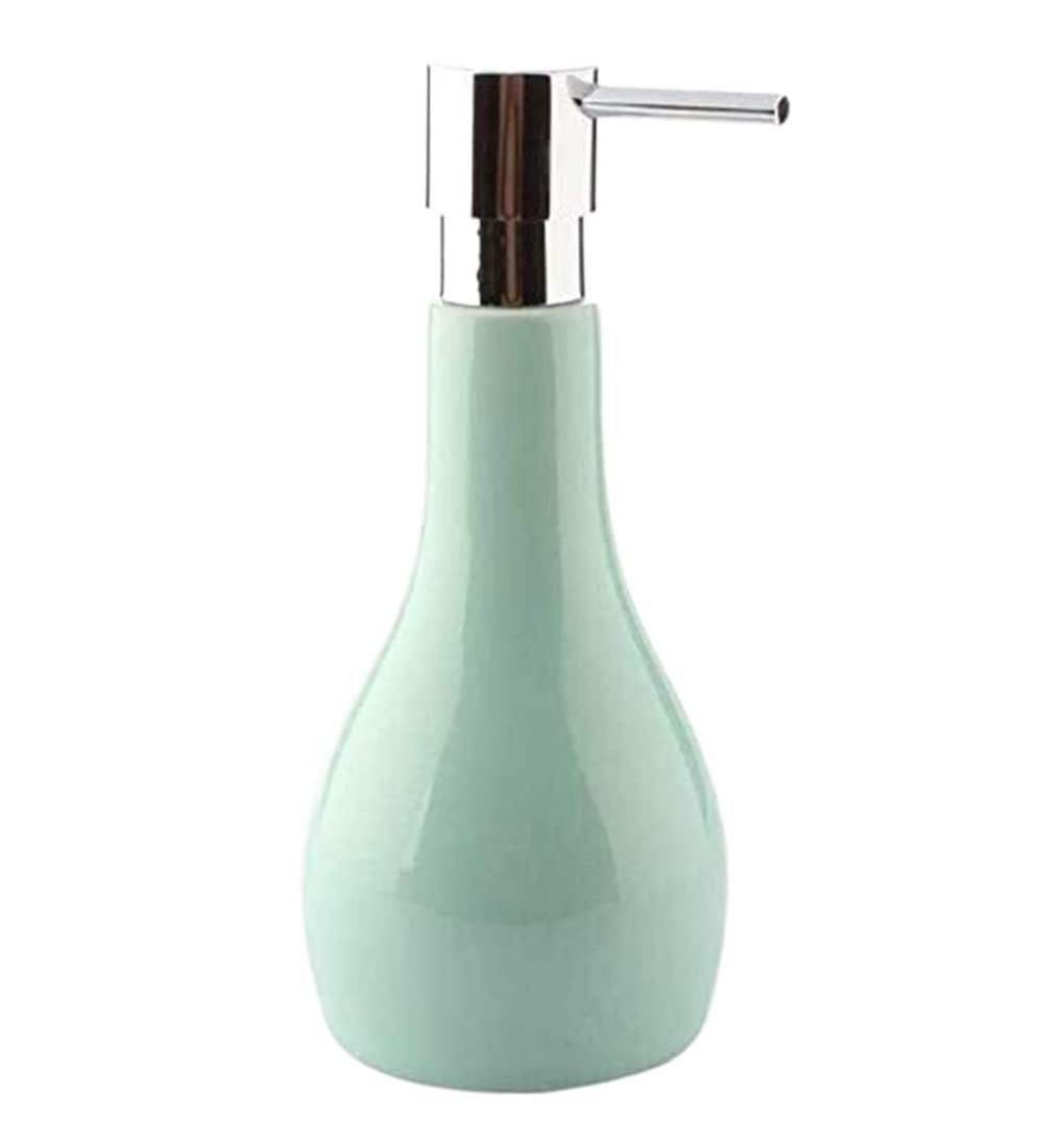 Dozownik Mydła Dozownik Mydła W Prostym Stylu O Pojemności 450 Ml, Wielokrotnego Napełniania, Ceramiczna Butelka Na Balsam Do Płynów Organicznych Dozownik Balsamu Do Mydła(Grün)