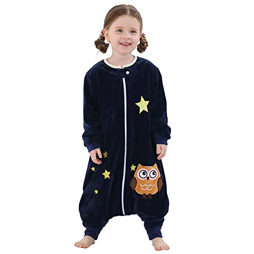 Image of MICHLEY Baby Sleeping Bag Sack Long Sleeve with Feet Winter Swaddle Wearable Blanket for Boys Girls,Owl,1-3Years