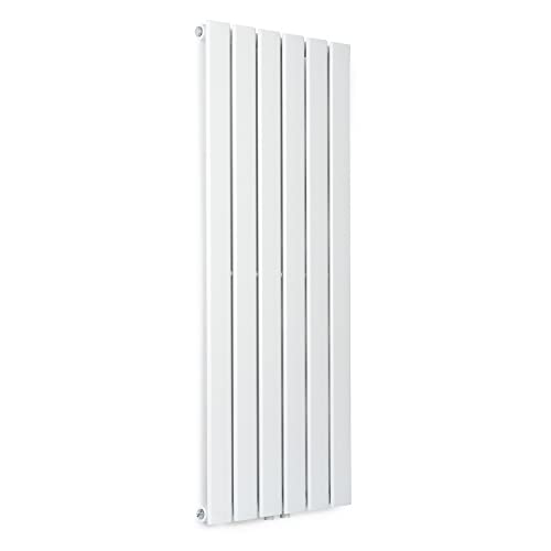 blumfeldt Radiador Electrico Bajo Consumo para Casa, Estufa Vertical Montaje Pared Cuarto Baño, Radiadores Silenciosos con Termostato, Estufa de Agua Caliente Alto de 485 W, Calefactor Baño