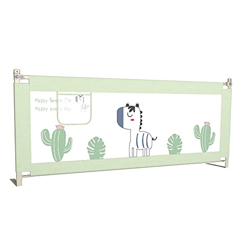barrera cama Shuai Niño con Hebilla De Seguridad Bloqueable Barandilla De Cama De Elevación Vertical Ajustable para Adaptarse A Su Colchón para Cama Grande Y Cama Doble Verde(Size:Length 200cm) Cover