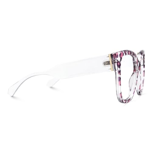 Image of Zeelool Sqaure Glasses Frame for Men Women, Eyewear Frame with Non-prescription Clear Lenses ZJGP347466-03, Purple