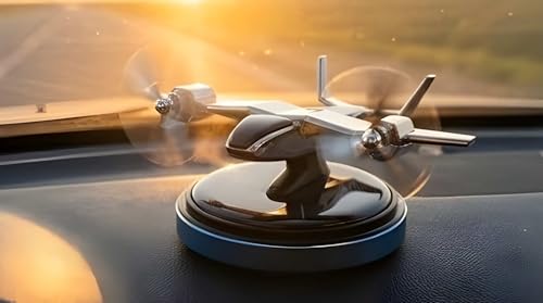 Image of Eltron Turbo Imported Glider Working On Solar Power Car Interior Accessories Decoration Rotating Fan Dashboard Aroma Organic Fragrance Car Perfume (Silver Crome, Jet)