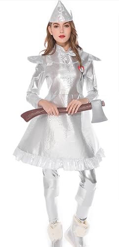 Quenny Halloween tin man family dress up costumes (Tin man lady M Adult)