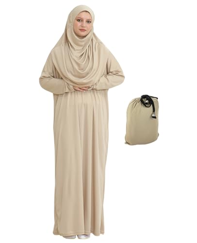 Prien Muslim Dress For Women With Hijab Abaya Instant Prayer Clothes Set Islamic Wear Dubai Kaftan Jilbab Burqa