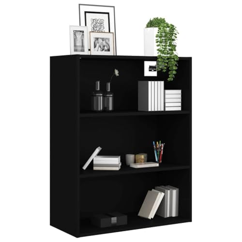 Armario de pared de madera negro con puertas para almacenaje vertical en salón moderno de 90cm 6
