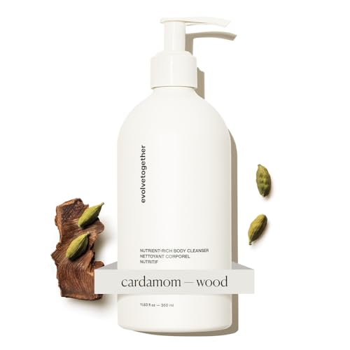 evolvetogether Nutrient-Rich Body Cleanser for Women & Men | Havana Cardamom Vetiver & Cedarwood | Cream-to-Oil Hydration Gently Cleanses | Vegan Cruelty-Free Sulfate Free | 11.8 fl oz