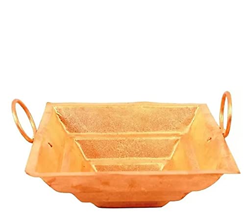 AC CREATION GENUINE PRODUCT Copper Yagya Hawan Yagna Kund for Pooja Purpose (L x W x H -25 x 25 x 8.4 cm)