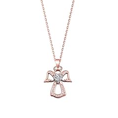 guardian angel necklace rose gold