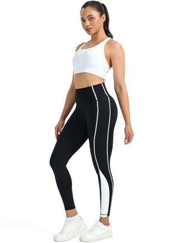 Pantalones de fitness de cintura alta con bolsillos laterales y tejido elástico opaco 3