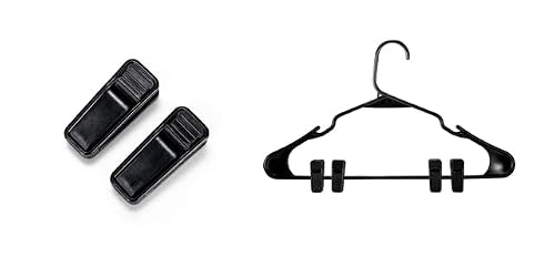 Plastic Hangers With Clips For Pants, Skirts, Shorts, Socks, Closet Space Organizer, Plastic Hangers 60 Pack And Hanger Clips 100 Pack #TOP5