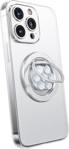 KEEPRO Anello supporto magnetico per mag-safe, rotazione a 360° anello ventosa cellulare silicone per video TikTok e selfie, compatibile con iPhone 16/15/14/13/12 serie (Lilla)