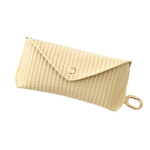 Image of kytasryl PU Straw Weave Glasses Case with Hook, Sunglasses Pouch