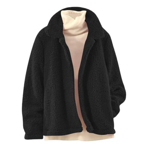HswsEJ Sherpa Jacket Women Oversized Lapel Fleece Fall Jackets Winter Coats - image 5
