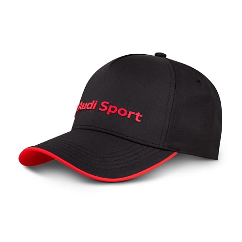 Audi 3132501200 Basecap Baseballkappe Cap Kappe Baseballcap Mütze, schwarz/rot, mit Audi Sport Schriftzug