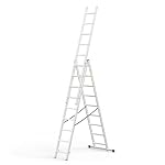 DRABEST – DRABEST - Home - Aluminium-Leiter - 3x9 Sprossen - Max. 4,54