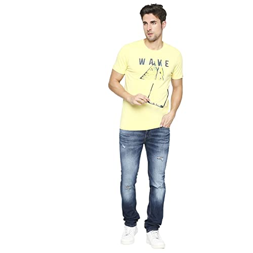 Image of Spykar Men's Kano Slim Fit Mid-Rise Jeans (Ankle Length)