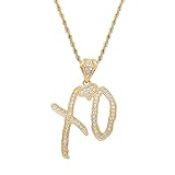 SLYSZMC 2026 Stainless Steel XO Pendant Earrings Necklace – Unisex Hip Hop Jewelry with Cubic Zirconia, Trendy Gift for Men & Women-