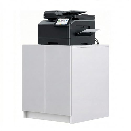 InnoFurn Druckerschrank Elona Druckerkommode mit Soft-Close & Push-to-Open Druckertisch Büromöbel Home Office & Büro Weiß matt (51 x 60 5 x 54 cm)